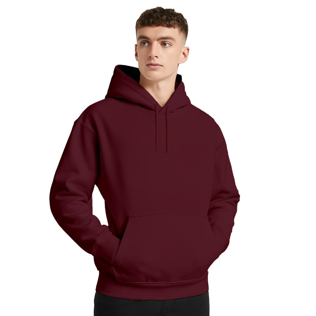 BELLENIO Oversized Hoodies for Man Stylish | 280 GSM Rich Cotton Fleece Solid Oversized Fit Hooded Full Sleeve Oversized Sweatshirt for Men | Stylish Casual Wear Winter Hoodies for Men