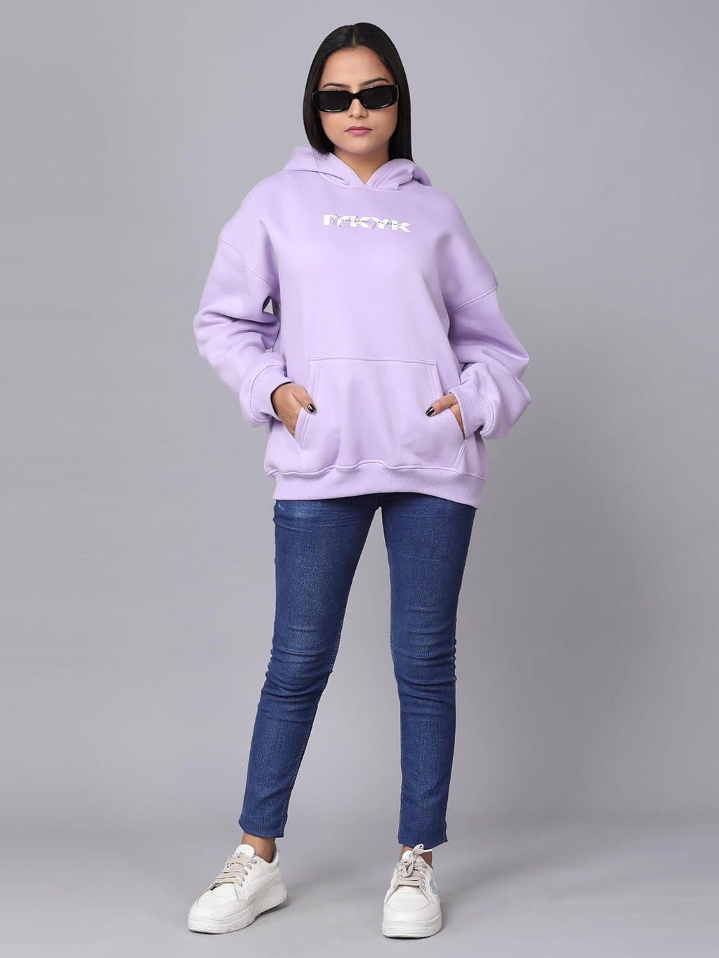 Unisex Cotton Fleece Hoodie, Lavender, 350 GSM Double Layer Hood