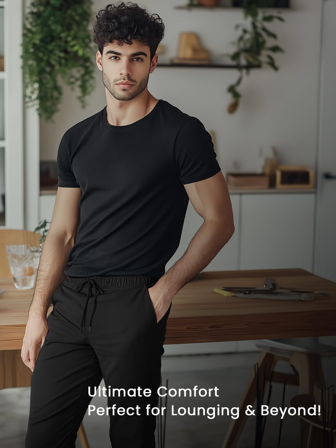 NOBERO Men's Regular Fit Mid Rise Joggers