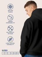 BELLENIO Oversized Hoodies for Man Stylish | 280 GSM Rich Cotton Fleece Solid Oversized Fit Hooded Full Sleeve Oversized Sweatshirt for Men | Stylish Casual Wear Winter Hoodies for Men