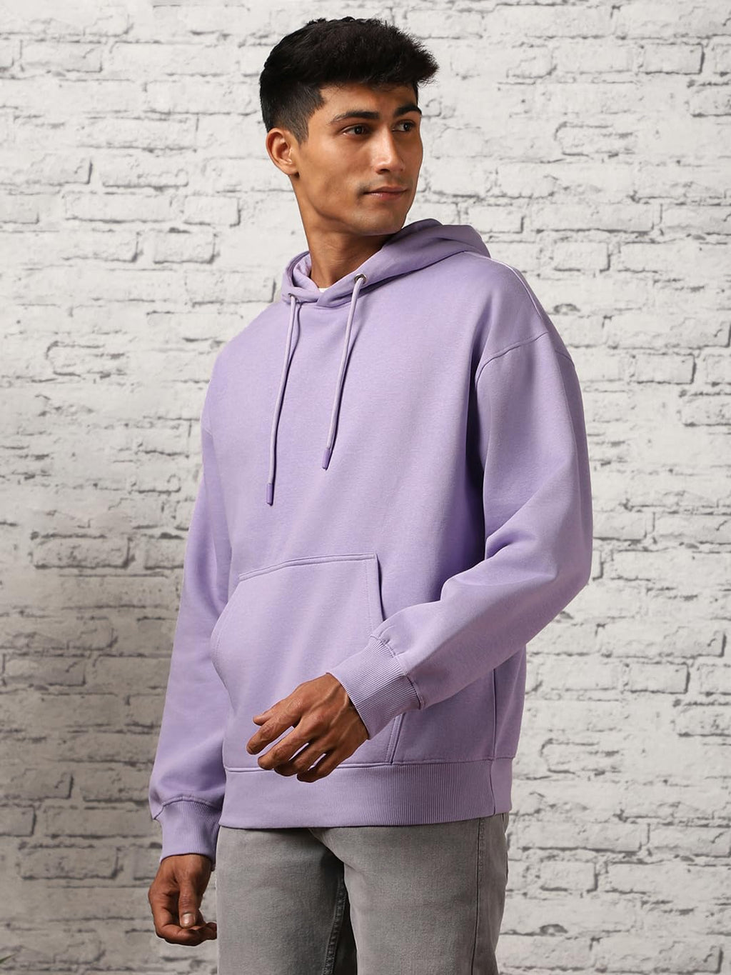 BELLENIO Oversized Hoodies for Man Stylish | 280 GSM Rich Cotton Fleece Solid Oversized Fit Hooded Full Sleeve Oversized Sweatshirt for Men | Stylish Casual Wear Winter Hoodies for Men