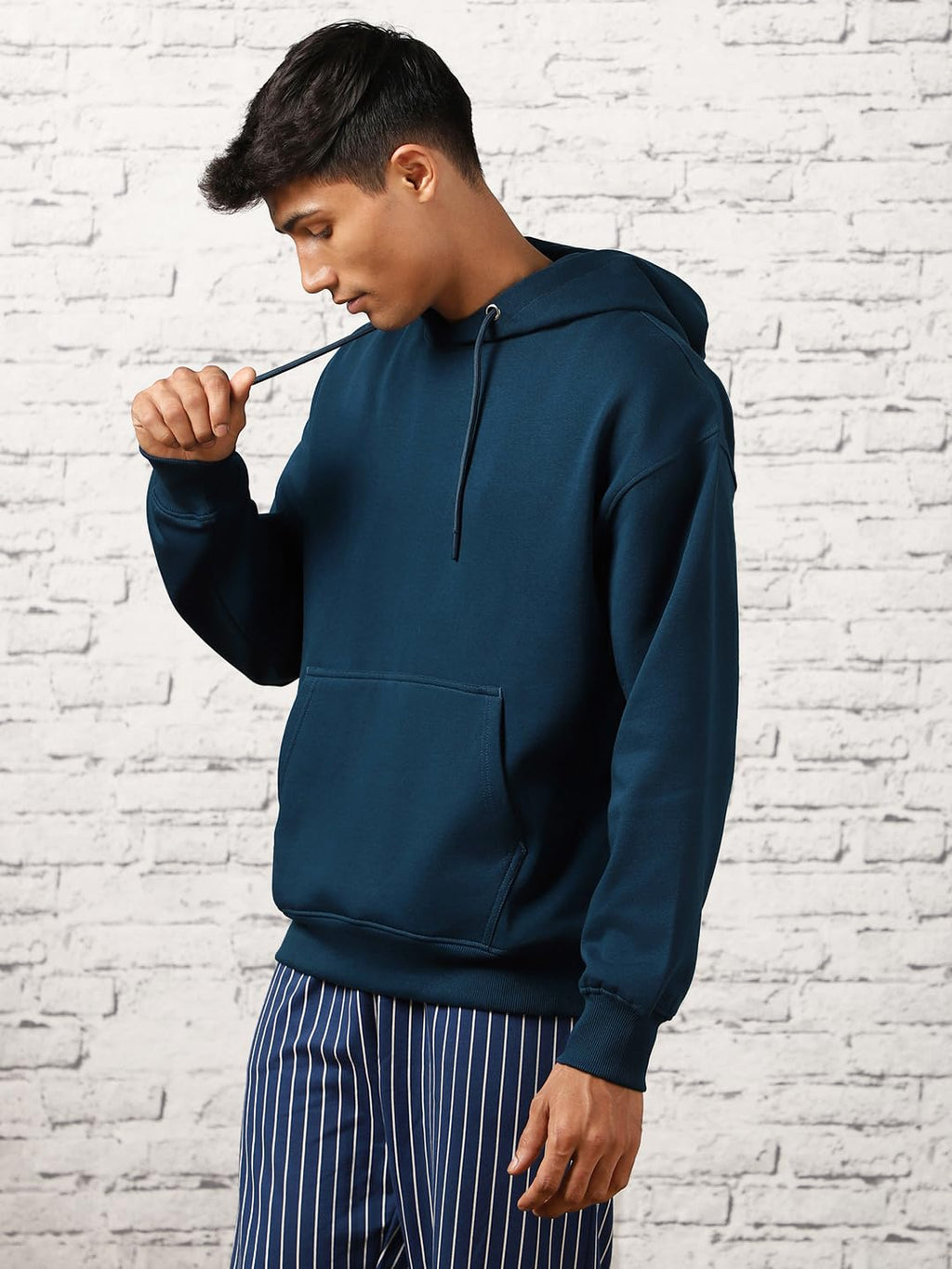 BELLENIO Oversized Hoodies for Man Stylish | 280 GSM Rich Cotton Fleece Solid Oversized Fit Hooded Full Sleeve Oversized Sweatshirt for Men | Stylish Casual Wear Winter Hoodies for Men