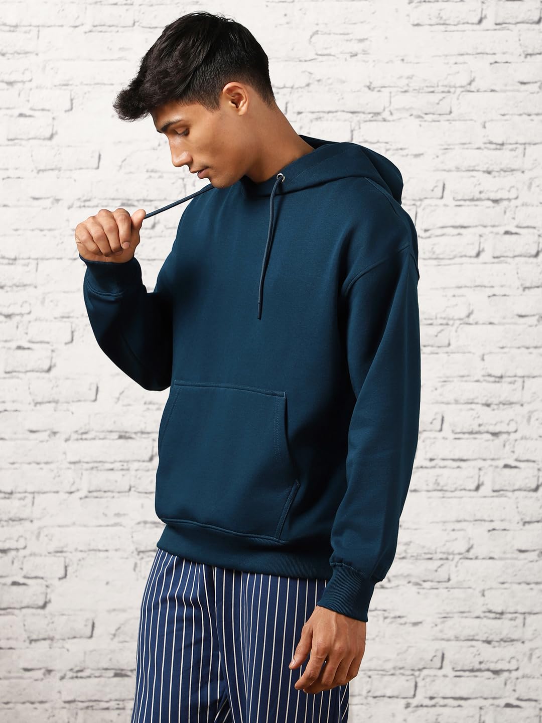 BELLENIO Oversized Hoodies for Man Stylish | 280 GSM Rich Cotton Fleece Solid Oversized Fit Hooded Full Sleeve Oversized Sweatshirt for Men | Stylish Casual Wear Winter Hoodies for Men