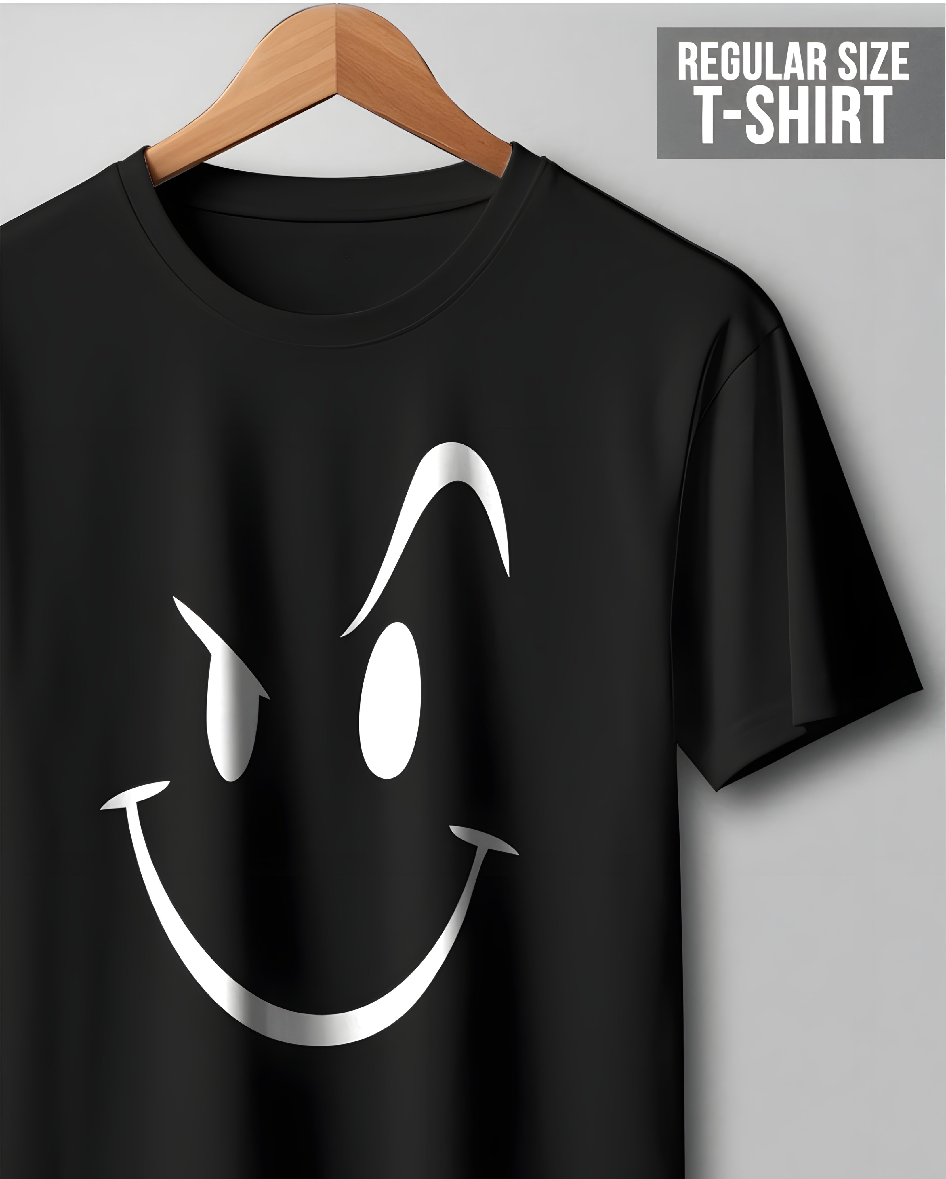 Cunning Smile Black Regular T Shirt