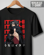 Men Itachi Ninja Black Printed T-Shirt