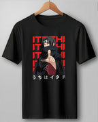 Men Itachi Ninja Black Printed T-Shirt