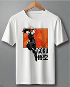 Goku Flying White Regular T Shirt