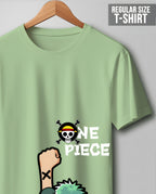 One Piece Pista Green Regular T Shirt