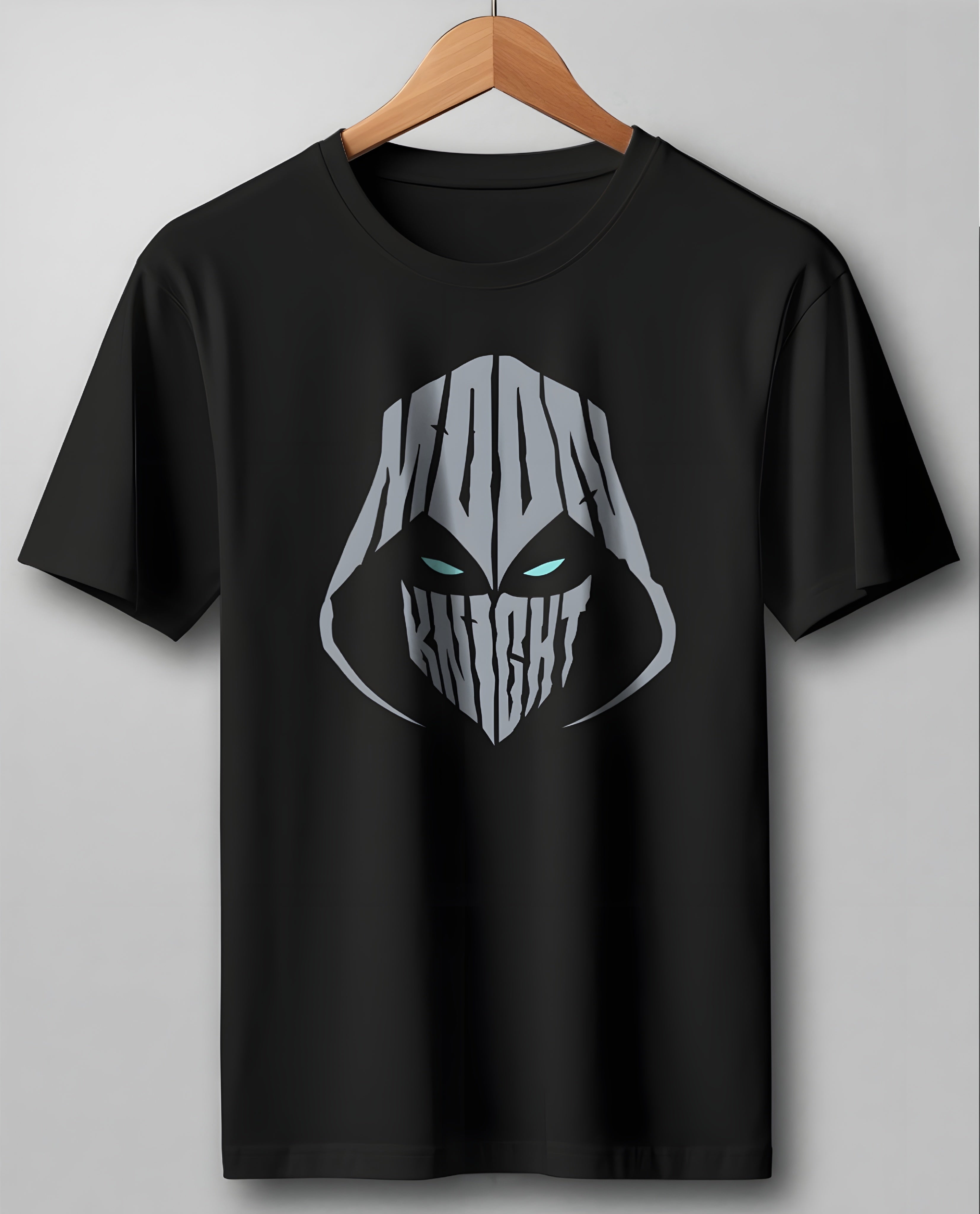 Moon Knight Face Black Regular T Shirt