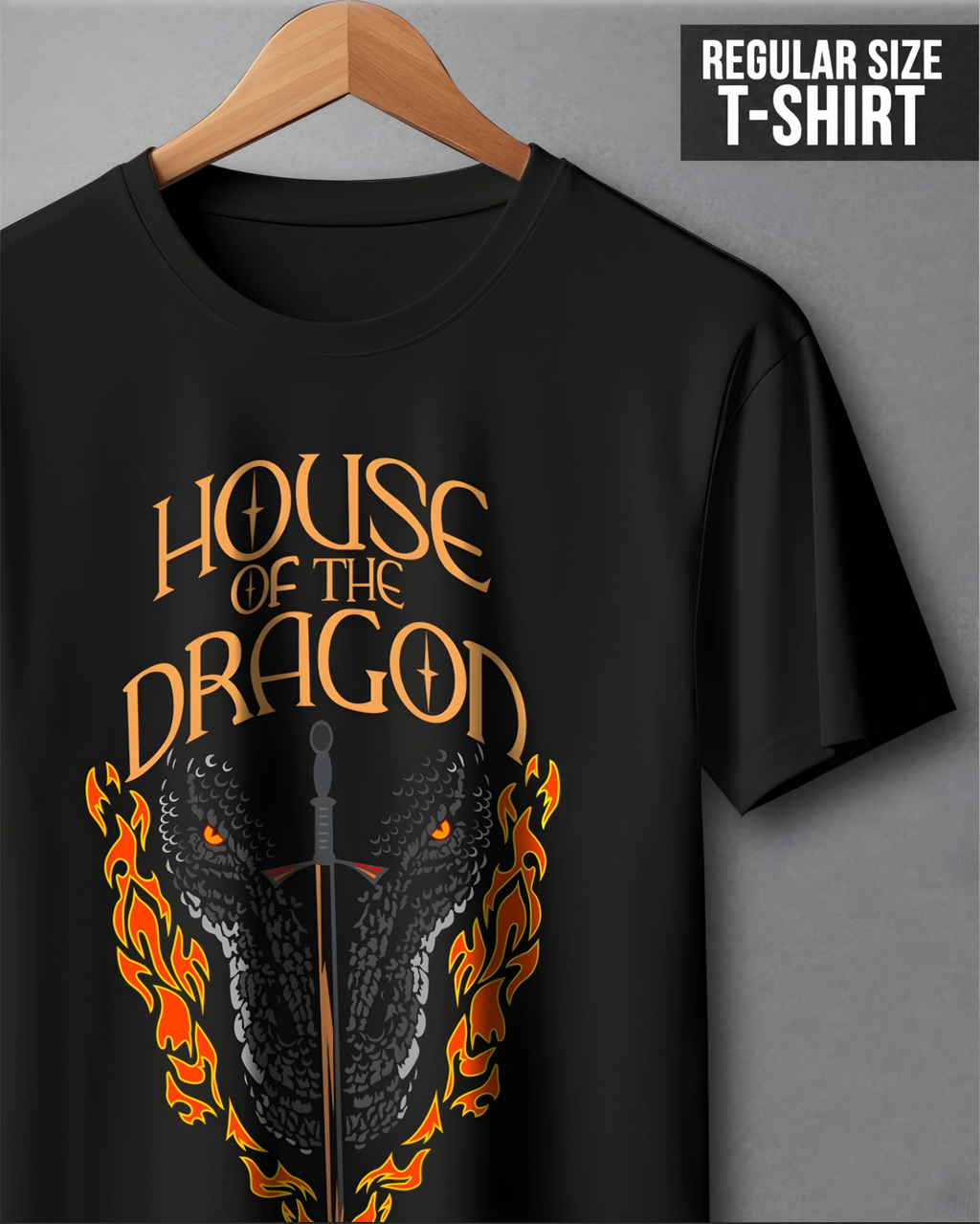 House Of Dragon Black Oversized T Shirt