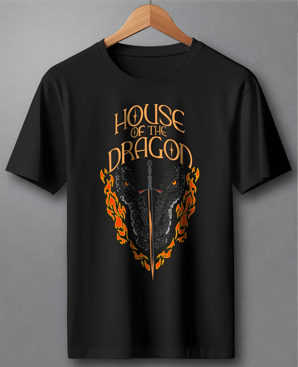 House Of Dragon Black Oversized T Shirt